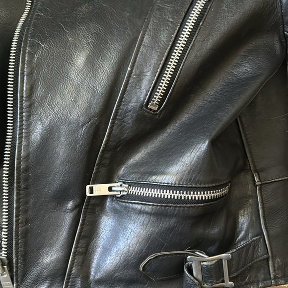 Unisex Wolf leather vintage motorcycle leather jacket - Picture 4 of 5